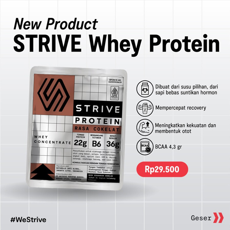 SUPLEMEN LARI STRIVE Whey Protein Cokelat
